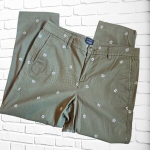 ​J.Crew Olive Green Daisy Chino Pants Cropped Ankle Size 12P